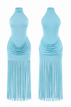 Azure Fringe Dress